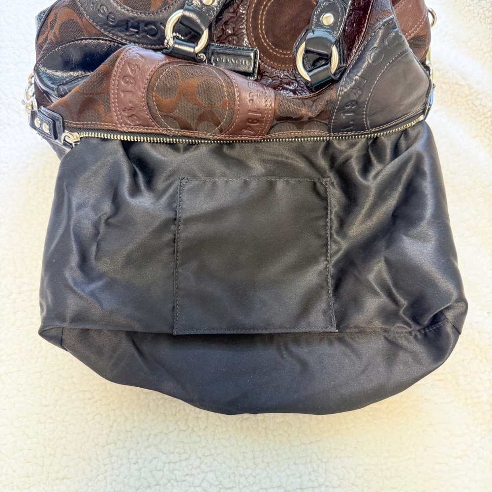 Coach 2010 Chocolate Brown Patchwork Mini Suede P… - image 10